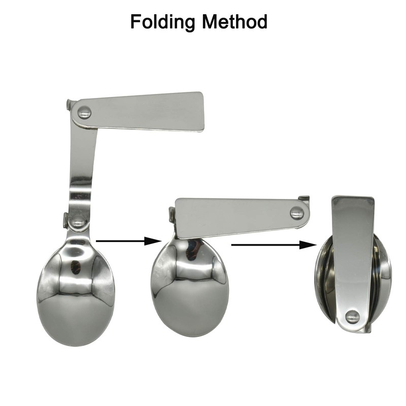 Maydahui Spoon and Fork Foldable Stainless Steel SUS 18/8（304）Salad Spork
