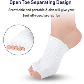Pedimend Gel-Lined Compression Toe Separating Socks (1PAIR - 2PCS) | Toe Alignment Socks | Toe Separator Socks Relieves Ball of Foot Pain, Corns, Metatarsalgia, Overlapping Toes & Pinched Toes