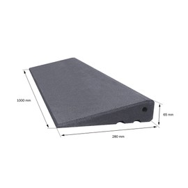 Excellent Kerb Ramp 65 mm Made in Germany Car Ramp Crossing Ramp Threshold Ramp Black - Barrier-Free Ramp for Kerbs and Obstacles - Access Ramp