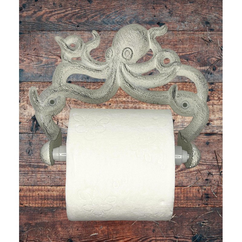 Octopus Toilet Paper Roll Holder – Cast Iron Decorative Wall