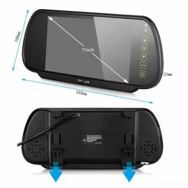 IPoster 7 Inch Screen Car Rear View Mirror Monitor Clip on Original Mirror Remote 2ch AV in 12-24v for Backup Camera Truck CarScreen Size: 7", ROM: 0, RAM: 0