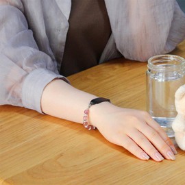 Zircobic Light Purple 8mm Cat's Eye Beaded Interchangeable Emergency Bracelet | Stainless Steel Medical ID Bracelets for Women with Strong Wire & 2 Lobsters Each End | Adjustable 5.5"+0.8" YA5057