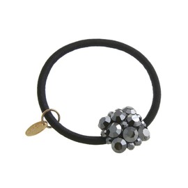 VINGTAINE H7359-BK- Rhinestone Bijou Square Hair Elastic Casual Hair Accessory