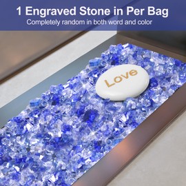 Lechloris 10Ib Fire Glass for Fire Pit - 1/2 inch Reflective Fire Glass Rocks for Propane and Gas Fireplace, Blue Mixed Firepit Glass with Inspiration Stone-Ideal for HomeDecor, Vase Filler