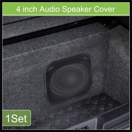 Hihaha Universal 4" Car Speaker Grills Cover Mesh Square 4 Inch Audio Speaker Subwoofer Guard Protector Case with Mounting Screws ABS Black - Pack of 1 Durable Material