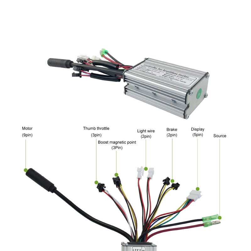 15A Electric Bike Sinewave Controller DC 36V 48V LCD3U Display