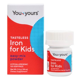 Tasteless Iron for Kids + Toddlers- Free of Sweeteners, Flavors and Preservatives- 4 Month Supply- Add to Beverages or Food.