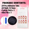 24Pcs Valentines Press on Nails Medium French Tip Fake Nails