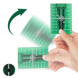 Magnetic Floor Laser Target Plate with Stand - Enhanced Visibility for Green Beam Applications, ABS Plastic, Inch/Metric Scale, Multiple Mounting Options