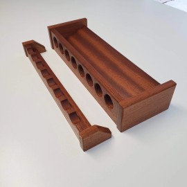 Custom Fishing Rod Rack, Solid Mahogany Wood | 8 Rods, 18 Inches