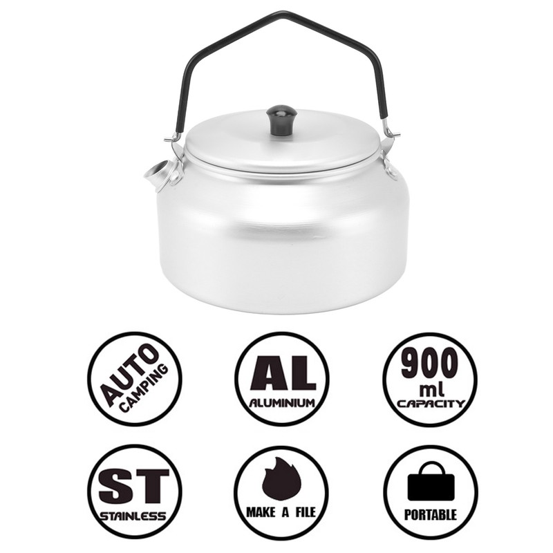 Camping Kettle Lightweight Aluminum Alloy Portable Camp Tea Pot Coffee