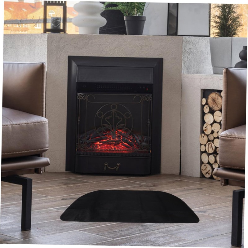 Kisangel Fireproof Half Fireplace Mat Durable Flame Retardant Rug for