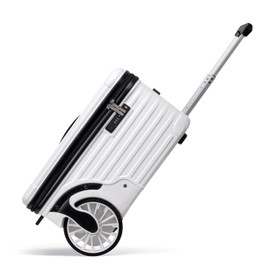 ROPLUS Extra Large Wheels Carry On Luggage Hard Shell Suitcase Top Opening Hardside Frame Travel Luggage with TSA Lock (White, 21-Inch)