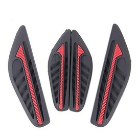 4 x Car Black Red Rubber Door Edge Protector Door Edge Protector Sticker