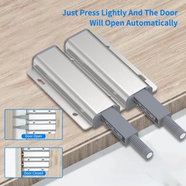 Prriszo 3 Pcs Magnetic Push Latch Catch for Cabinet Door, Push to Open Door Latch, Heavy Duty Double Cabinet Magnetic Catch for Cabinet Drawer Door Press Out Closure Cabinet Hardware