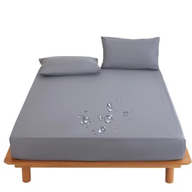 Fitted Sheet Waterproof Semi Double Waterproof Sheet Side Waterproof Single Box Fully Waterproof Bed Sheet Mattress Futon Cover Nursing Care Sheets for Adults Babies Baby Nursery Care Pets Dust Mite