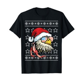 Ugly Christmas Sweater USA Flag Bald Eagle Christmas T-Shirt