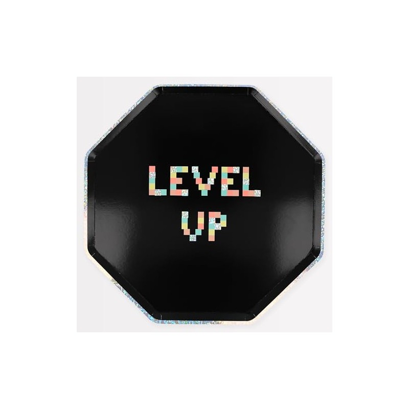Meri Meri Level Up Retro Video Game Party Plates (Pack