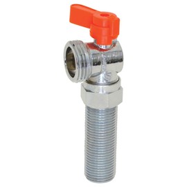 Eastman Brass Hose Thread Washing Machine Outlet Stop Valve, 1/2 Inch MIP x 3/4 Inch MHT, Quarter Turn Ball Valve, Hot Water Applications, 10758