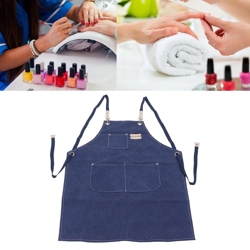 Cotton Canvas Apron Adjustable Cross Back Apron Kitchen Cooking Apron