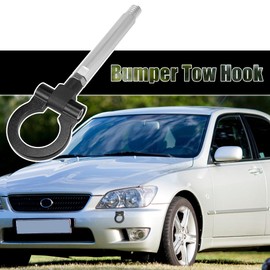 X AUTOHAUX Black Aluminum Alloy Round Front Rear Bumper Trailer Ring Eye Towing Tow Hook Screw for Lexus is IS250 IS350 IS250C IS350C is-F