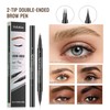 MIESCHER Brown Eyebrow Pen Waterproof for Fuller Natural-Looking Brows, 2-Tip