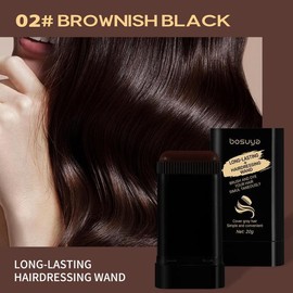 Hair dye comb Disposable | Easy to Color, Portable for Quick Touch - Ups, Covers Gray Hair, Resists Fading and Clumping:_02#BROWNISH BLACK