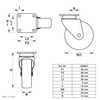 Dörner + Helmer Set of 4 Furniture Swivel Castors 30