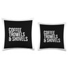Archaeologist Essentials - Coffee, Trowels & Shovels Throw Pillow