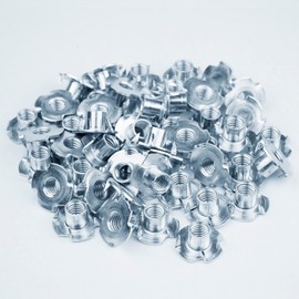 POWERTEC 3/8"-16 x 1/2" T Nuts QTN1106 4 50 Pack | Pronged Tee Inch-16 & 1/2-Inch – Threaded Inserts for Climbing Holds and Wood Working, 1/2"