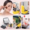 Gdsshuhung Makeup Bag with Mirror | Partitionable Professional Makeup Organizer