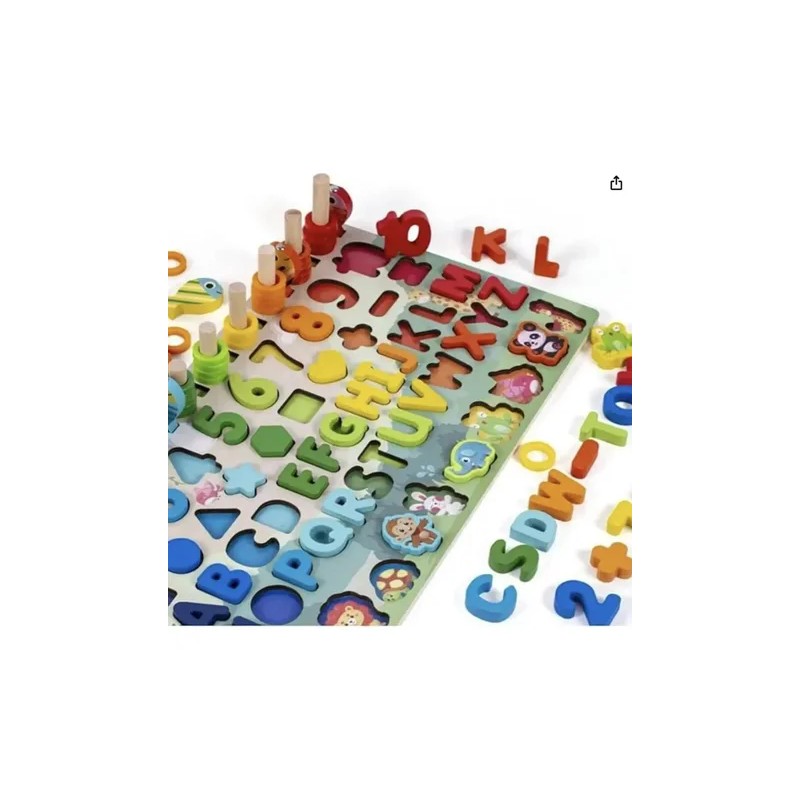 Tablero Multi-juegos De Madera Montessori Aprendizaje Pesca