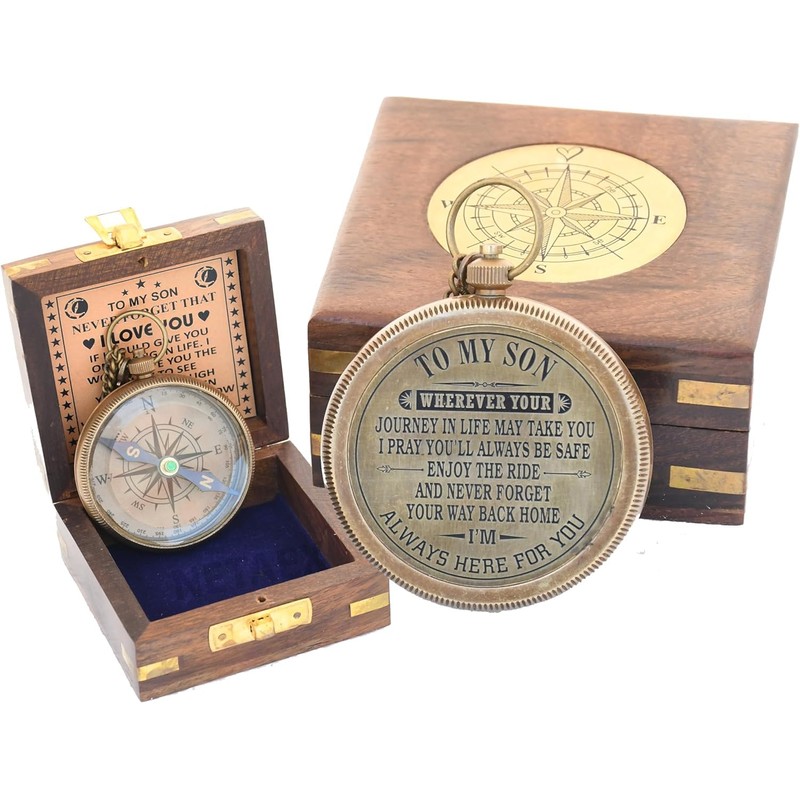 Brass Compass, Gift for Son, Antique Compass to My Son