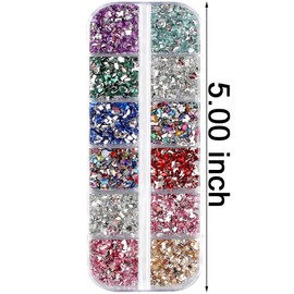2000 x Colourful Rhinestones Nails Glitter Stones Nail Charms Nail Art Gems Nail Stones Glitter Stones Nail Charms Nail Accessories Crystals Diamond Nail Design Rhinestones Nail Art Rhinestones Nail