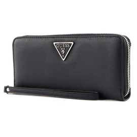 GUESS Women's Ambrose SLG Large Zip Around Accessory Travel Wallet, Bla, blue