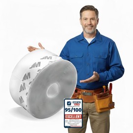 Premium Silicone Weather Stripping Seal 16.5 FT Transparent Door Draft Stopper Self Adhesive Insulation Tape for Windows Under Door Gaps and Glass Shower 1.4 Inch Wide Heavy Duty Gap Filler