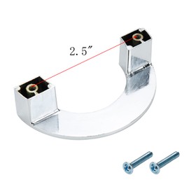 Geesatis 2 Pcs Semicircle Cabinet Handles Wardrobe Drawer Nickel Brushed Pull Handles Knobs for Home Kitchen Decorative Handles Hardware, with Mounting Screws, 2.5" Hole Center