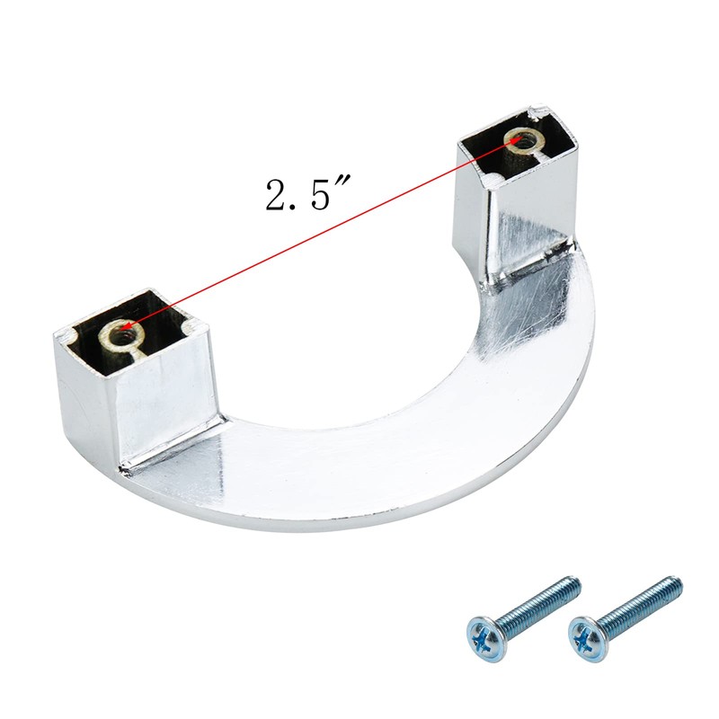 Geesatis 2 Pcs Semicircle Cabinet Handles Wardrobe Drawer Nickel Brushed