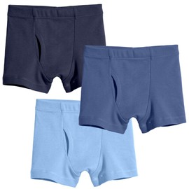 City Threads Big Boys Organic Cotton Boxer Brief for Sensitive Skin and SPD Sensory Friendly Clothing, 3Pack Blues, 7