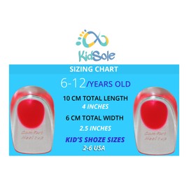KidSole - Paquete de 2 talones de gel ligeros que absorben los golpes para niños con tacones sensibles, espolones de talón, fascitis plantar o dolor de tobillo (rosa) (rojo) (rosa talla 2-6) (rosa para niños talla 2-6) (rosa talla 2-6)