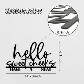 Black Bathroom Wall Decor Farmhouse Style Hello Sweet Cheeks Sign Cute Toilet Decor Rustic Wall Art for Bathrooms Charming Farmhouse Bathroom Wall Art