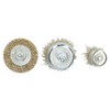 3pc Rotary Brass Coated Steel Wire Brush Set Metal Polishing
