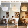 Semi Flush Mount Ceiling Light, 16.5'' Gold Light Fixture Ceiling