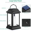 TomCare Solar Lights Metal Flickering Flame Solar Lantern Outdoor Hanging