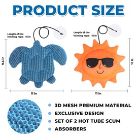 PetPalace 2 Pack Hot Tub Scum Absorber, Reusable Hot Tub Floating Sponge Absorber Cleaner, Hot Tub Accessories Absorb Oil & Dirt to Keep Your Hot Tub Water Clean and Clear