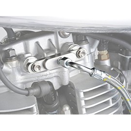 Daytona 93264 KEDO Motorcycle Twin Oil Line SR400/500 (78-21) Classic Mesh Hose