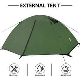Forceatt Camping Tent-2 Person Tent, Waterproof & Windproof. Lightweight Backpacking Tent, Easy Setup, Suitable for Outdoor and Hiking Traveling