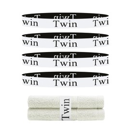 Meatykui 4 Pieces Bed Sheet Organizer and Storage Size Label Bands, Elastic Linen Labels for Bed Sheet Sets, Elastic Bedding Bands for Organizing The Linen Closet(Twin 4Pcs)