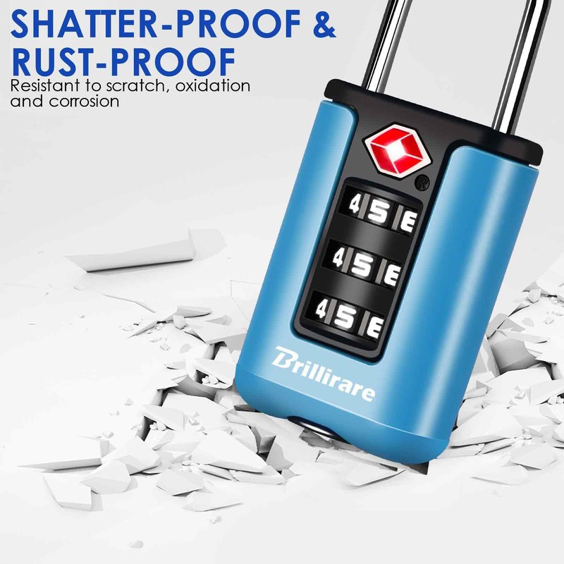 BRILLIRARE 2 Pack TSA Approved Luggage Locks, Combination Travel Padlock,