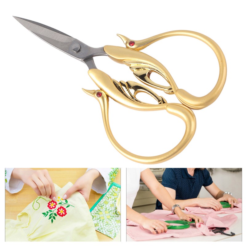 Scissors Retro DIY Swan Shaped Cross Stitch Household Cloth Cutting